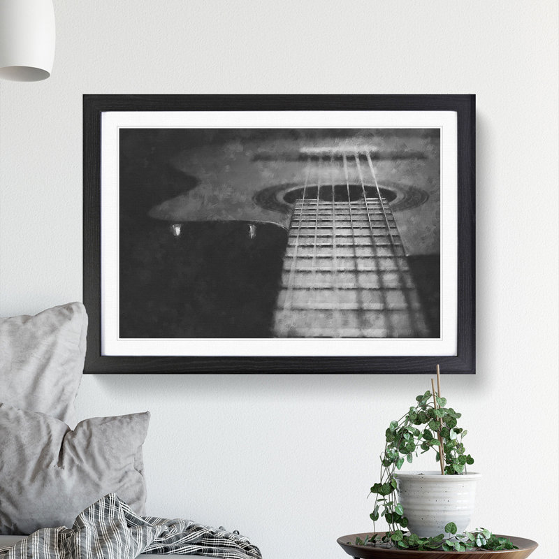 Acoustic Guitar Vol.1 - Picture Frame Graphic Art, Black Framed, 27cm H x 36cm W x 2cm D