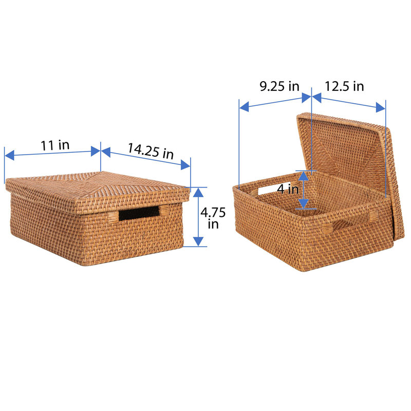 Wicker Storage Bin 1, Brown