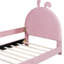 Upholstered Daybed With Rabbit Ear Shaped Headboard-1306053170