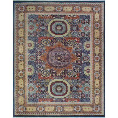 Tapis de zone en laine noué la à la main 8 pi 10 po x 11 pi 6 po one-of-kind Alexandre