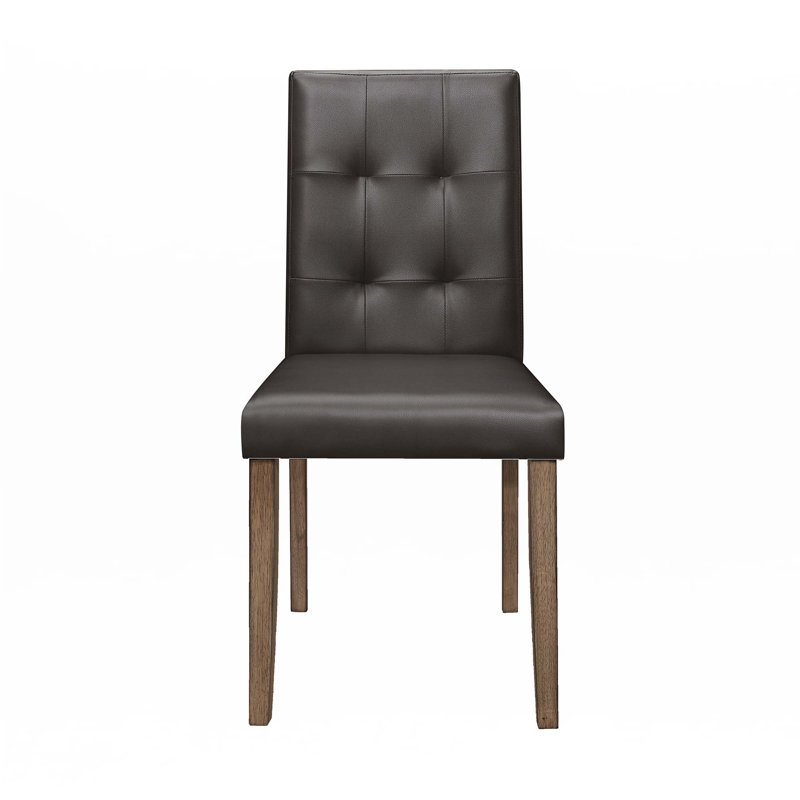 Ensemble de 2 chaises d'appoint avec dossier et siège en similicuir