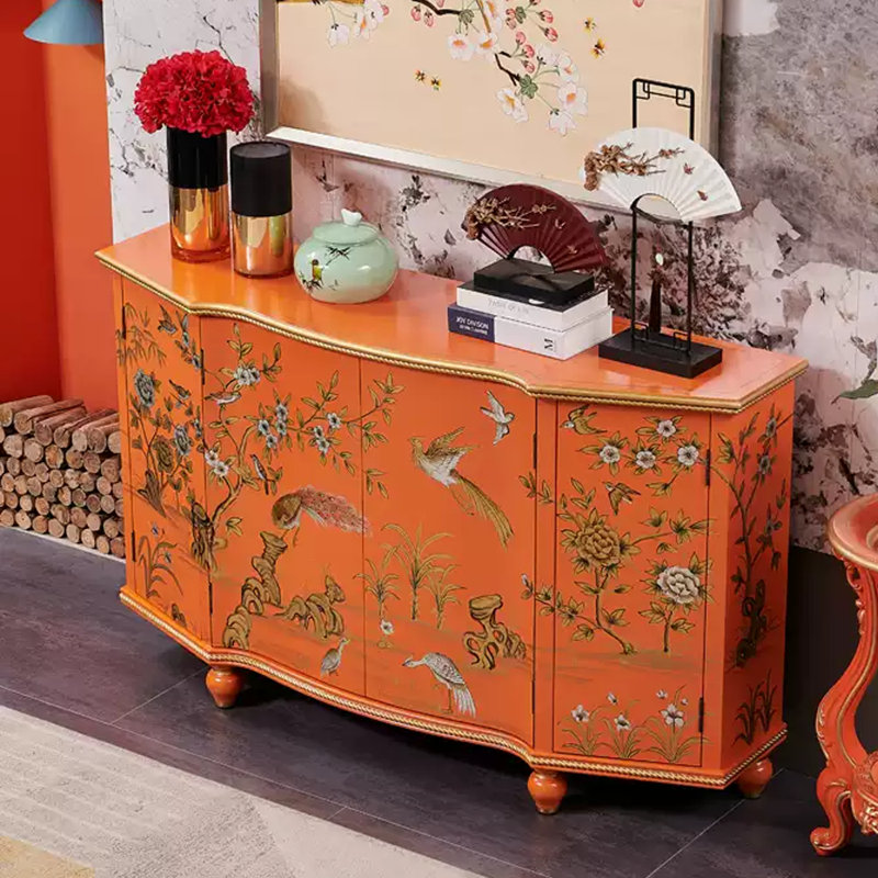 Four-Door Painted Accent Cabinet-Sideboard
