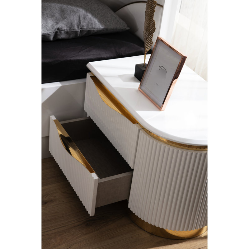 Table de chevet 2 tiroirs Luxury