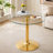 Modern 35'' Round Tempered Glass Top Pedestal Dining Table-1194189246