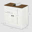 Meuble-lavabo de salle de bain moderne Kleankin, meuble-lavabo autoportant avec tablette réglable, portes doubles, blanc antique-100853139