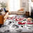 Rooshi Floral Gray/Red Area Rug-389132783