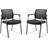  Mesh Back Stacking Arm Chairs with Upholstered Fabric Seat and Lumbar Support 2 Pack-88170311