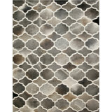 Barcelona Leather Geometric Area Rug in Gray/Brown