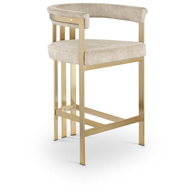 Stasia Upholstered 26.4" Counter Stool with Metal Frame