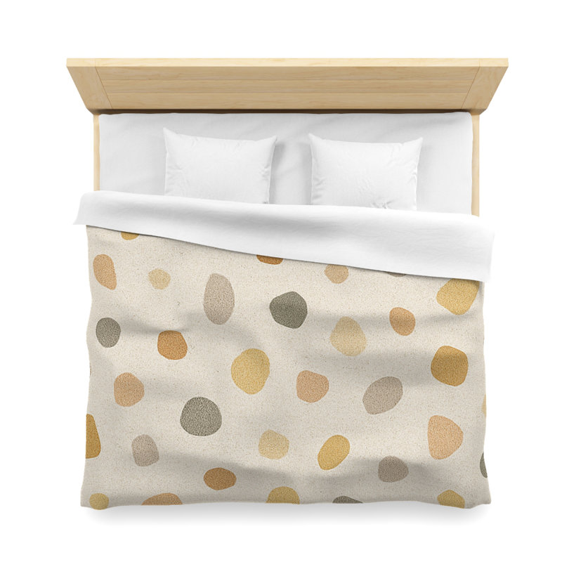 Microfiber Duvet Cover Boho Style, Design 40, White, King Duvet Cover