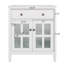 Meuble-lavabo moderne de 30 po avec lavabo en céramique - tablette réglable et plateau basculant, pieds en bois massif et charnières à fermeture en douceur, boutons argentés pour un rangement élégant-1165078648