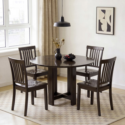 Slatted Back Dining Chair Solid Wood Side Chair