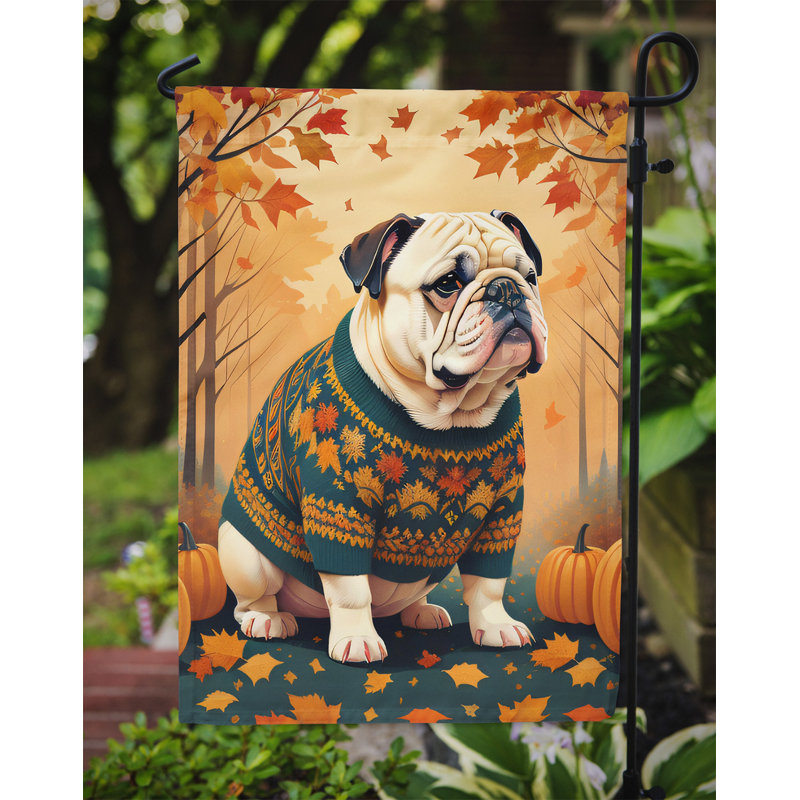 Drapeau blanc du jardin bulldog anglais