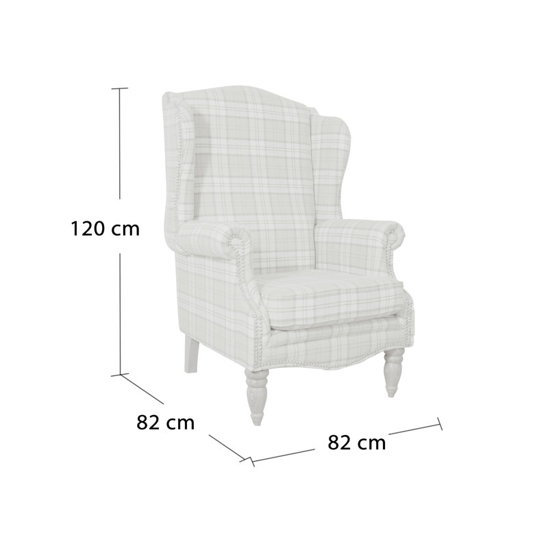 Dempster Upholstered Wingback Chair, Piazza Natural
