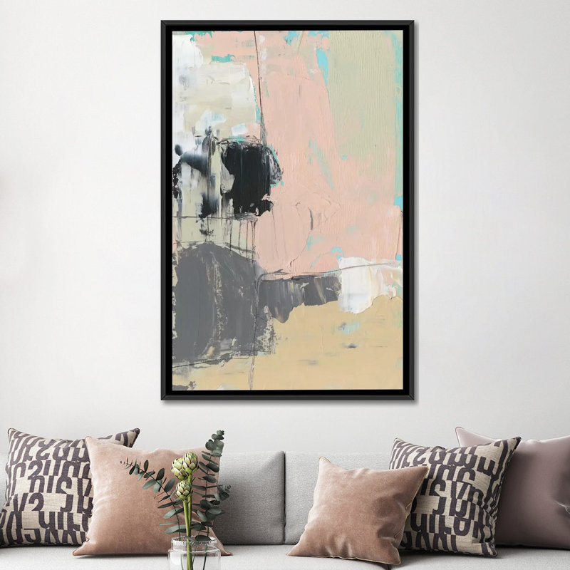 « rose-a-boo ii », reproduction sur toile, H 26 po x l 18 po x P 1,5 po, Toile encadrée noire, Pas de tapis