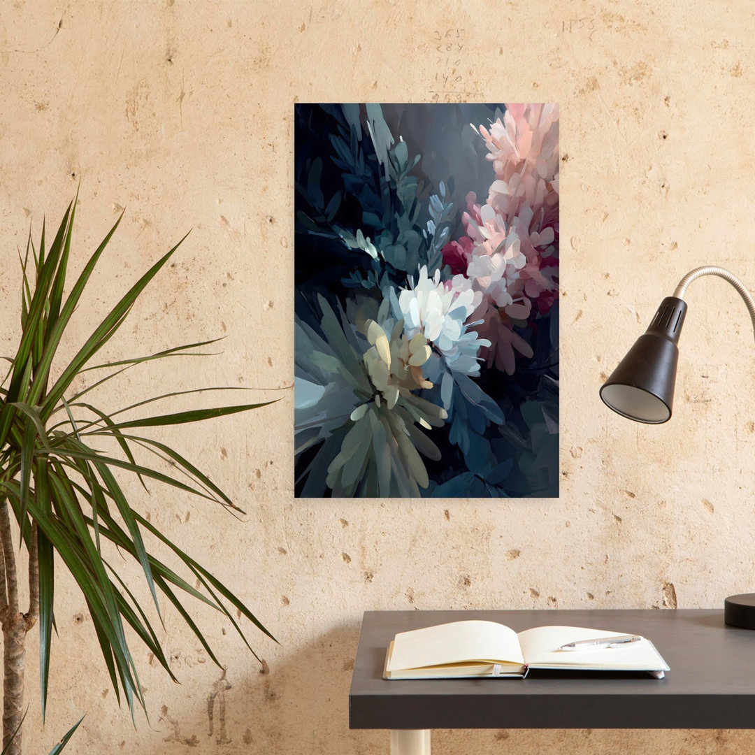Moody Abstract Flowers Abstract Bold Contemporary Nature Wall Art Print