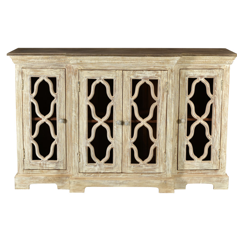 Yesenia 60'' Solid Wood Sideboard, Sand White