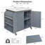 Îlot de cuisine extérieur avec tablette latérale, chariot de barbecue extérieur avec armoire de rangement-128131334