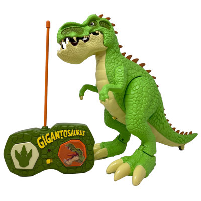 Gigantosaurus: RC Giganto - figurine de dinosaure vert, jouet radiocommandé, promenades, rugissements, effets de lumière, bouche à fumer, série télé, enfants de 3 ans et plus