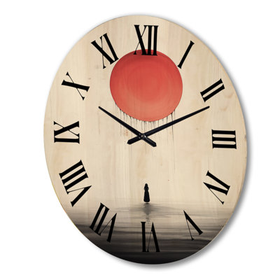 Horloge murale en bois surdimensionnée Serenity