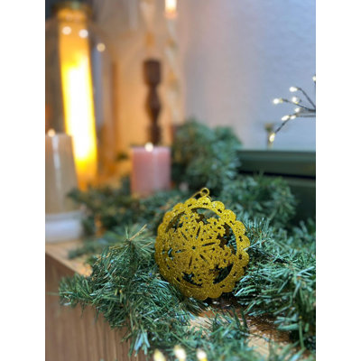 Handmade Gold Glitter Snowflake Ornament