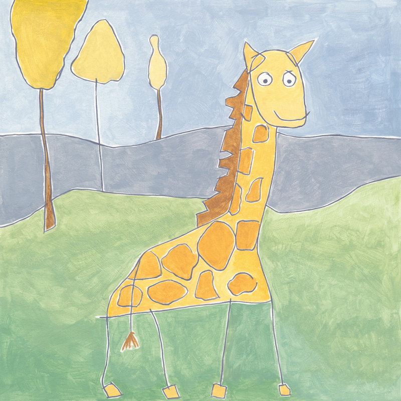 Daryl Quinn's Giraffe - Painting on Canvas, 45cm H x 45cm W x 3.81cm D