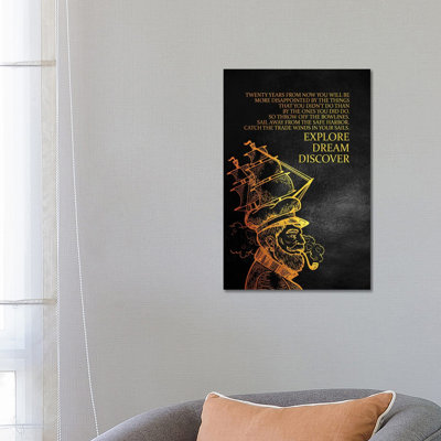 Explore Dream Discover by Adrian Baldovino - Wrapped Canvas Painting