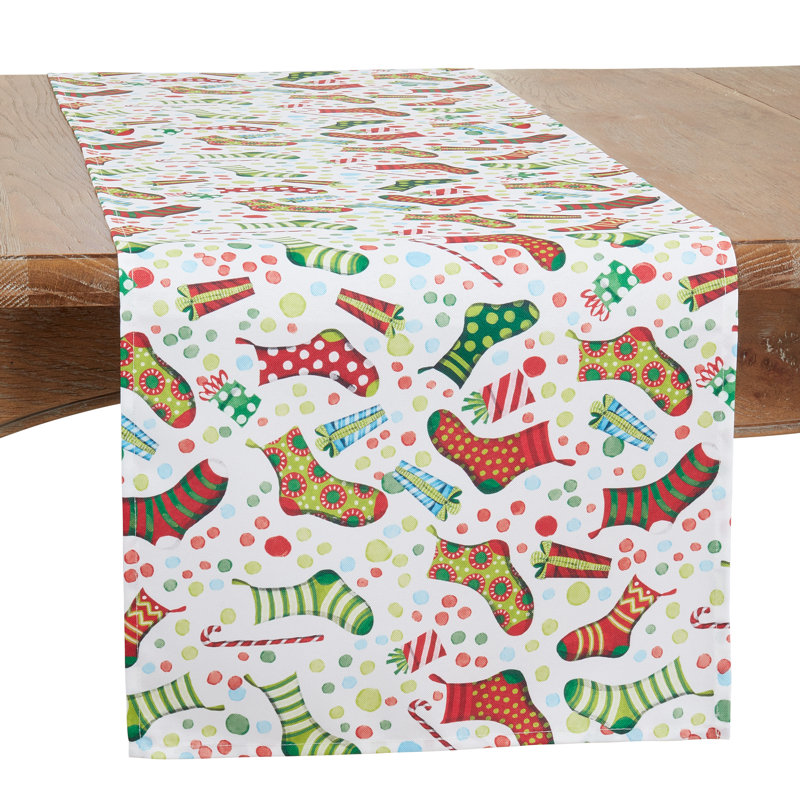 Runner_Christmas Stockings Design Table Runner, 120" L x 16" W
