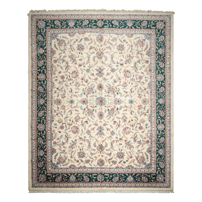 Tapis botanique traditionnel en laine noué à la main 12 x 15 Kaasan