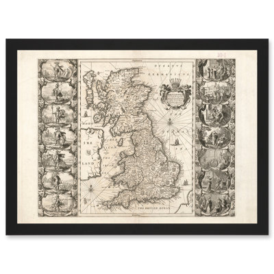Jansson 17th Century Anglo Saxon Map Britain Brittania by Value Does Not Apply - Single Picture Frame Print