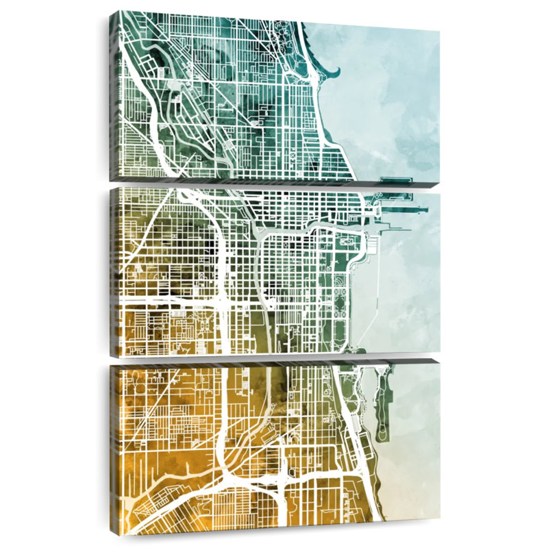 Carte de la ville de Chicago, Aliaz, H 32 po x l 20 po