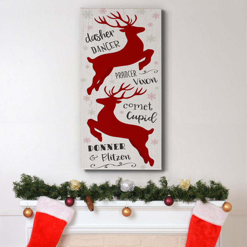 Toile tendue avec châssis North Pole Reindeer, H 16 po x l 8 po x P 1 po