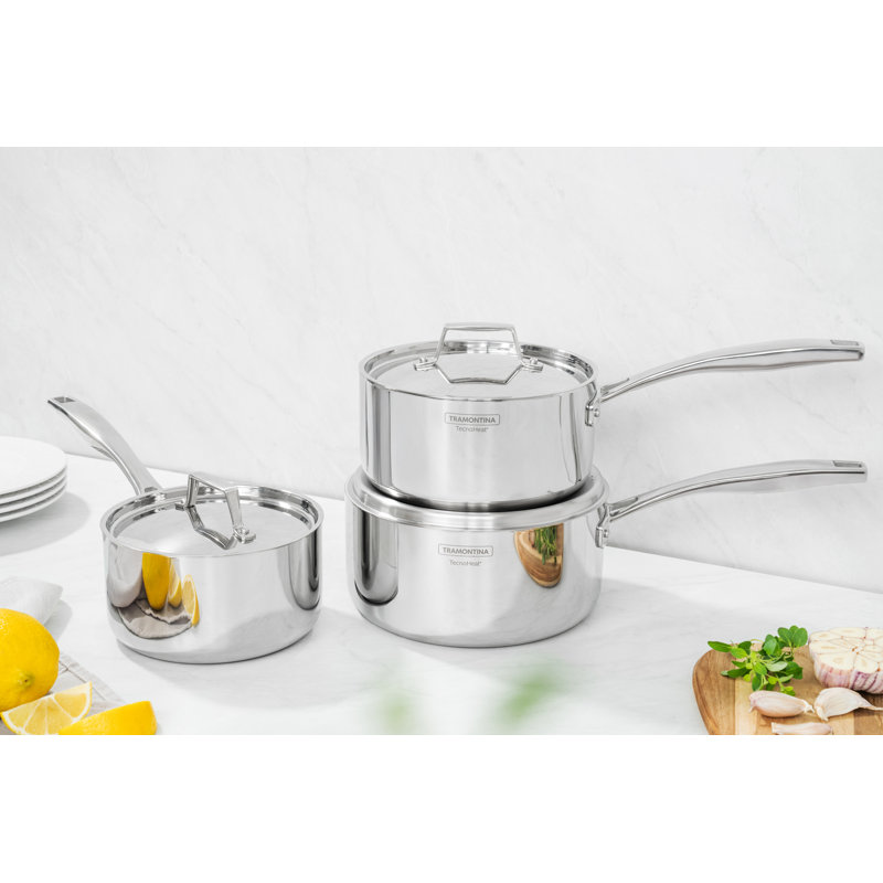 Tramontina 3 Pcs. Tri-Ply Stainless Steel Saucepan Set