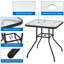 Table basse d'extérieur carrée bistro avec trou pour parasol