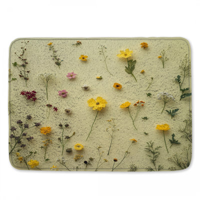 Assorted Wildflowers Bath Mat