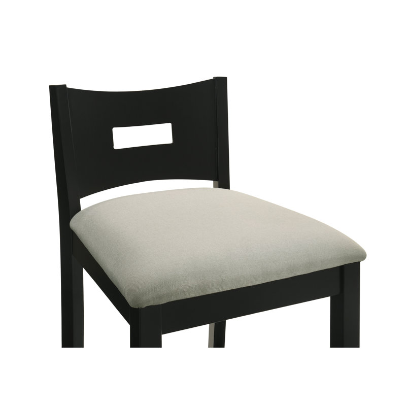 Barrymore Rubberwood Barstool With Fabric Seat, Gray, Bar Stool (30.5” Seat Height), 2