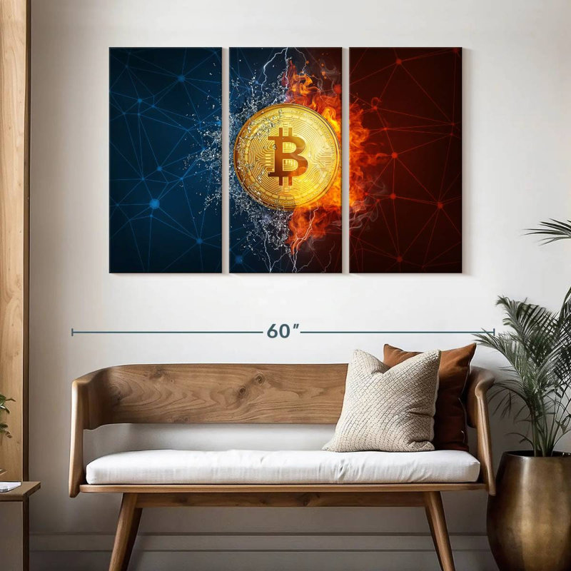 Bitcoin Duality, 32" H x 50" W