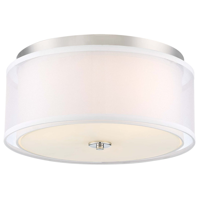 Ivy Bronx Friedman Polished Nickel Flush Mount Light, Nickel
