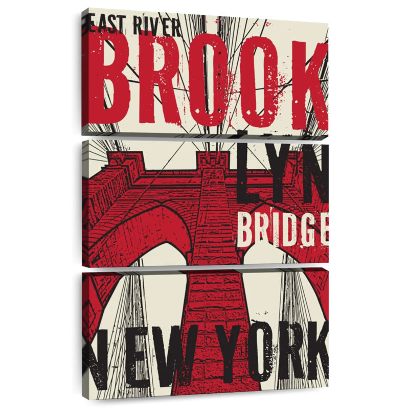 Pont rouge de Niclyn, grunge rouge, Brooklyn, H 45 po x l 28 po