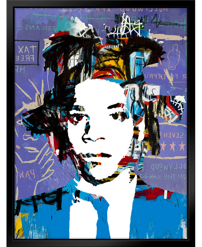 Basquiat Pop Art-Giclee on Canvas with Float Frame Horizontal