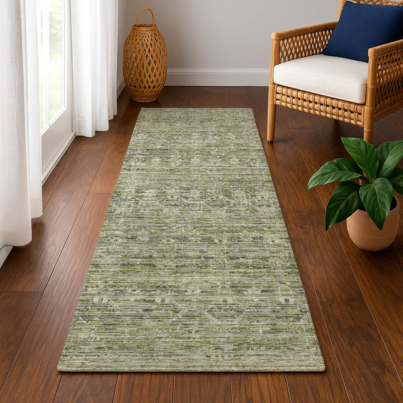 Premium Machine Washable Lubbers AMF1746 Stripe Rug, Runner 2'3" x 7'6"