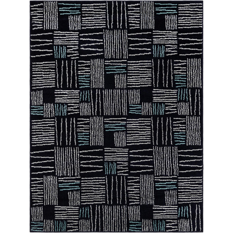 Anaka Synthetic Geometric Indoor Rug, Rectangle 5'3" x 7'1"