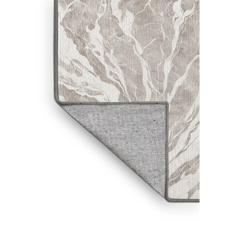 Machine Washable Gray Area Rug, Rectangle 2' x 3'