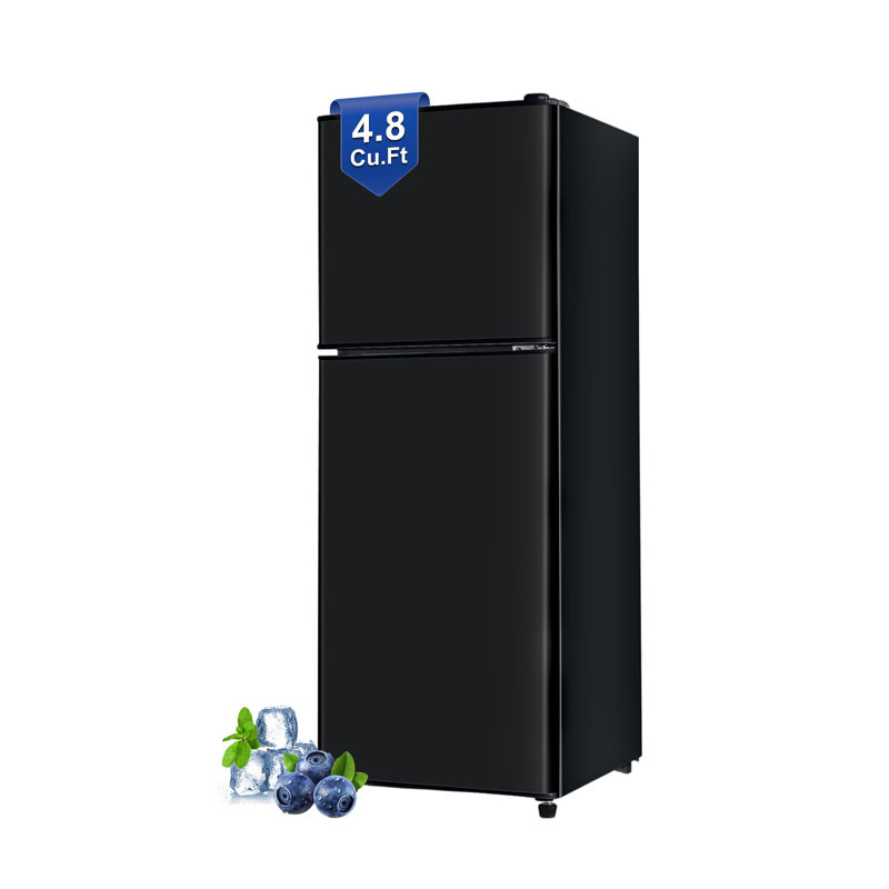 Réfrigérateur de 4,8 pieds cubes avec congélateur, thermostat réglable (de 4 ° F à 50 ° F), tablettes en verre amovibles, compresseur silencieux R600, peu encombrant pour un dortoir / bureau / véhicule récréatif / cuisine