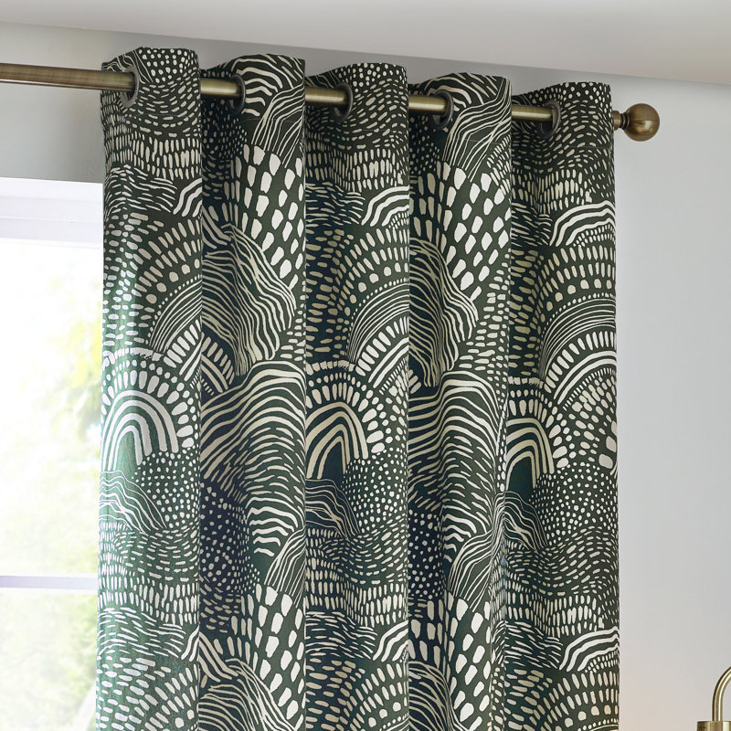 Burla Room Darkening Curtain Pair, Green, 168 W x 183 D cm