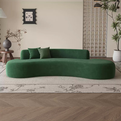 Modern Minimalist Curved Green Sofa
