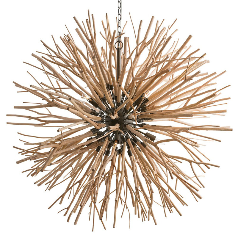 Finch 8 - Light Chandelier, Wood