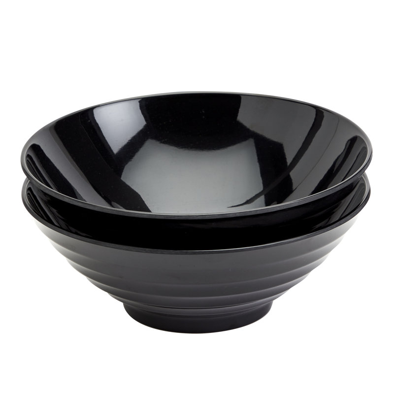 INFUSE 2-Piece Melamine Nesting Ramen Bowl Set, Black