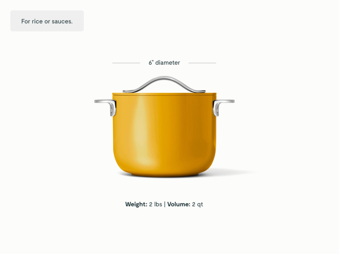 Caraway Ceramic Non-Stick Petite Cooker, 2 quarts, Marigold