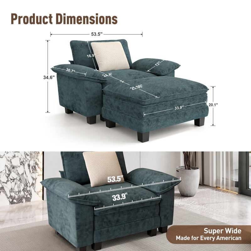 Fauteuil d'appoint 53,5 po Comfy Cloud Couch